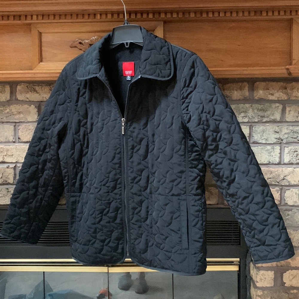 Black Quilted Jacket womens “esprit” coat/jacket size xl.  Guc!
